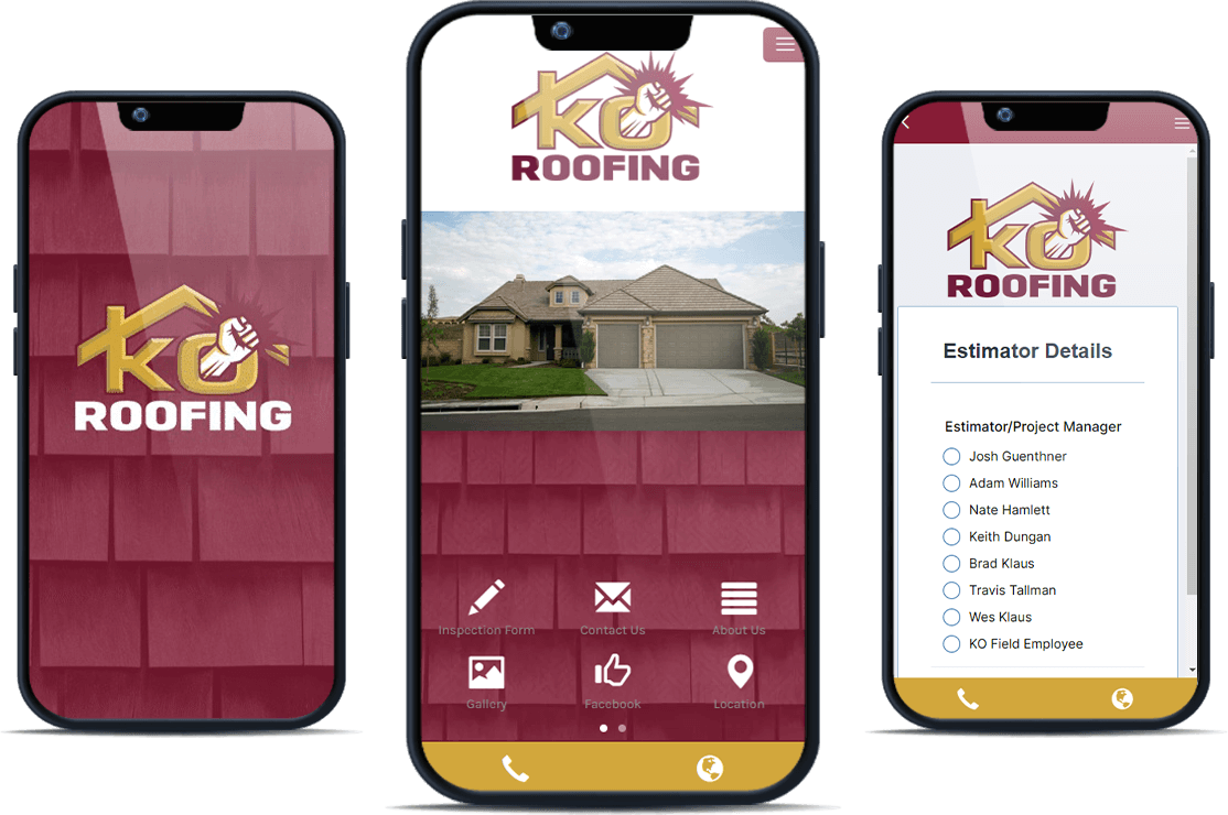 KO Roofing mobile app